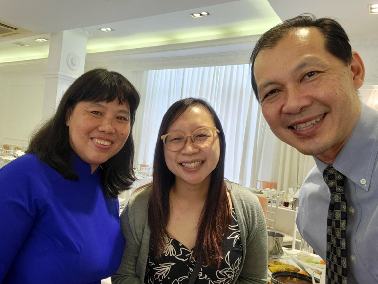 Thuy Tran Xuan, Seed's Managing Editor and Director, and Noel Yan-Yee Ng, Seed’s Graphic Designer and Marketer, with reSource's Hua-Soo Kee.